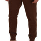 Dolce & Gabbana Brown Cashmere Drawstring Jogger Pants