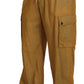 Dolce & Gabbana Brown Linen Drawstring Cargo Pants