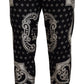 Dolce & Gabbana Black Silk Bandana Print Pants