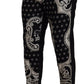 Dolce & Gabbana Black Silk Bandana Print Pants