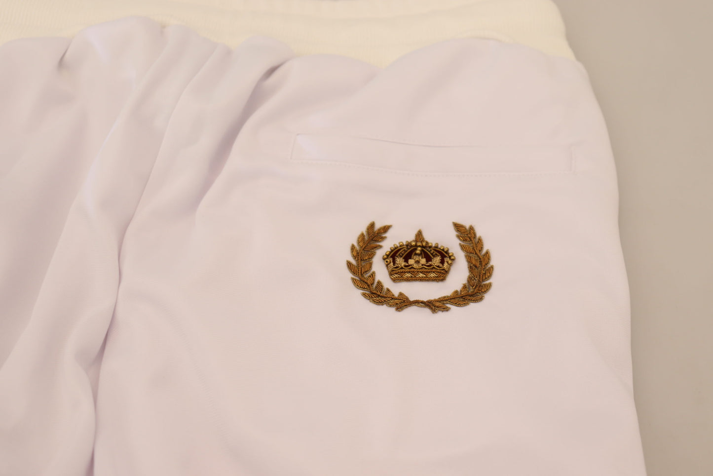 Dolce & Gabbana White Crown Logo Jogger Pants