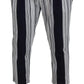 Dolce & Gabbana White Cotton Striped Cropped Pants