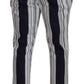 Dolce & Gabbana White Cotton Striped Cropped Pants