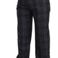 Dolce & Gabbana Gray Checkered Mid Waist Men Pants