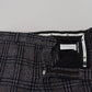 Dolce & Gabbana Gray Checkered Mid Waist Men Pants