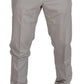 Dolce & Gabbana Off White Silk Mid Waist Chino Pants