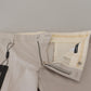 Dolce & Gabbana Off White Silk Mid Waist Chino Pants