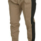 Dolce & Gabbana Brown Black Cotton Chino Men Pants