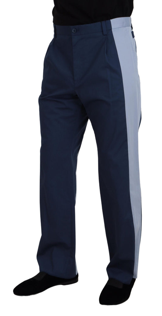 Dolce & Gabbana Blue Cotton Straight Fit Pants