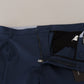 Dolce & Gabbana Blue Cotton Straight Fit Pants