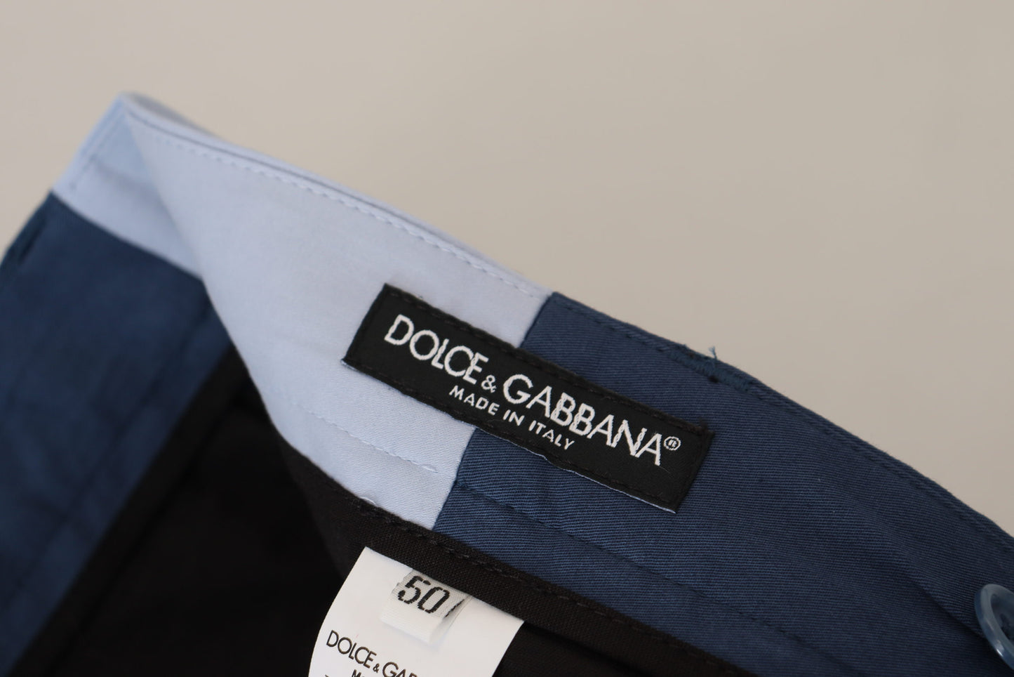 Dolce & Gabbana Blue Cotton Straight Fit Pants