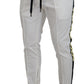 Dolce & Gabbana White Cotton DG Logo Jogger Pants