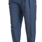 Dolce & Gabbana Blue Linen Chino Formal Pants