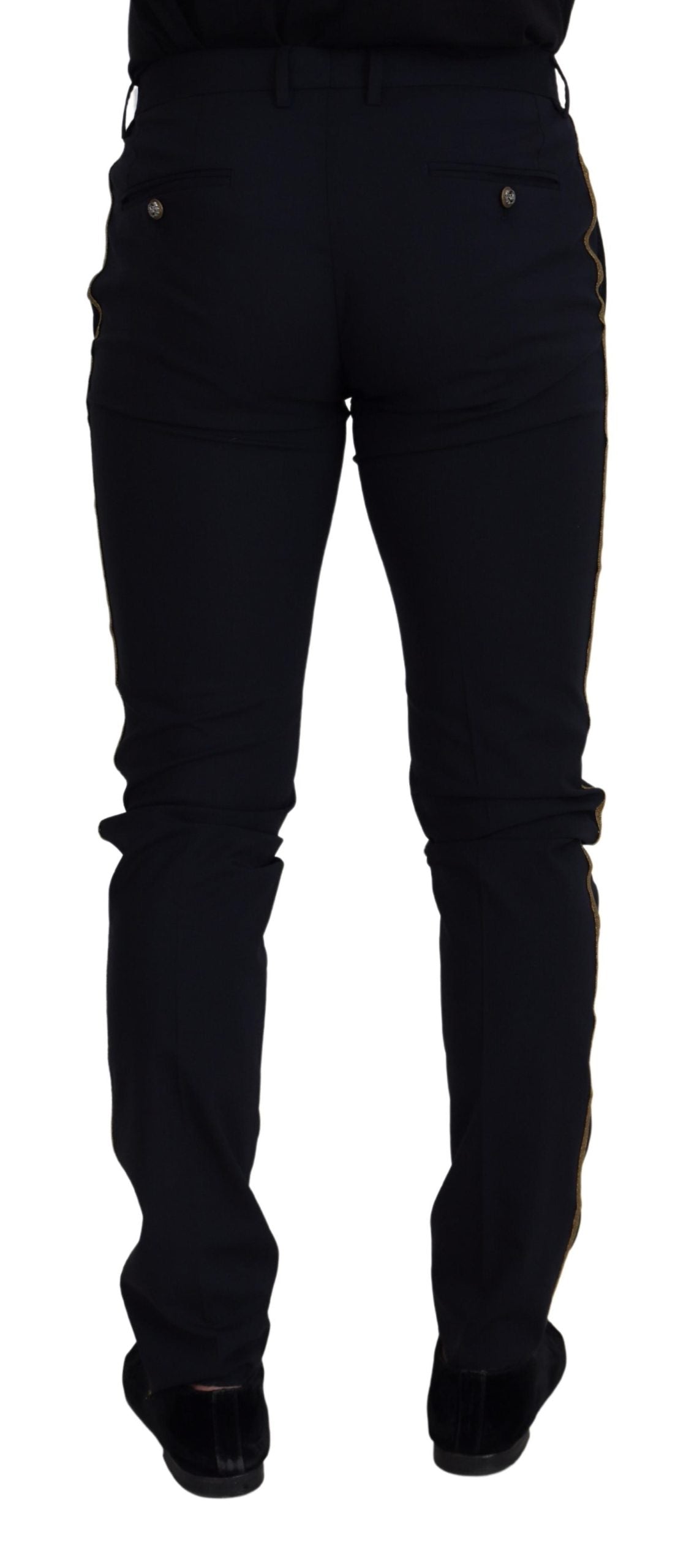 Dolce & Gabbana Black Wool Slim Formal Pants