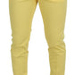 Dolce & Gabbana Yellow Cotton Slim Fit Men Pants