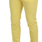 Dolce & Gabbana Yellow Cotton Slim Fit Men Pants