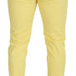 Dolce & Gabbana Yellow Cotton Slim Fit Men Pants