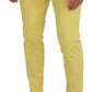 Dolce & Gabbana Yellow Cotton Slim Fit Men Pants