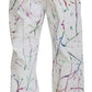 Dolce & Gabbana White Cotton Color Splash Print Denim Pants