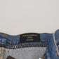 Dolce & Gabbana Blue Cotton Color Splash Print Denim Jeans