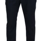 Dolce & Gabbana Blue Striped Men Formal Pants