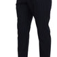 Dolce & Gabbana Blue Striped Men Formal Pants