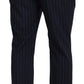 Dolce & Gabbana Blue Striped Men Formal Pants