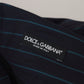 Dolce & Gabbana Blue Striped Men Formal Pants