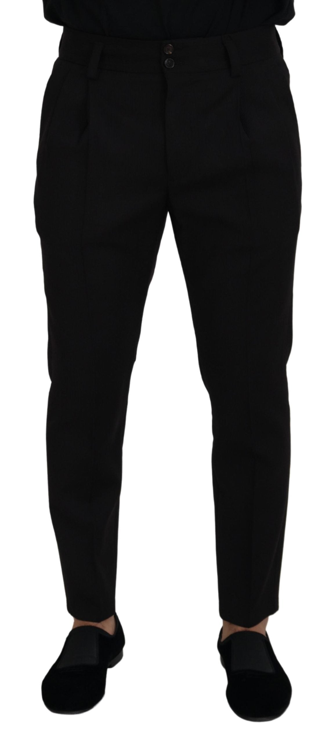 Dolce & Gabbana Black Wool Chino Men Formal Pants