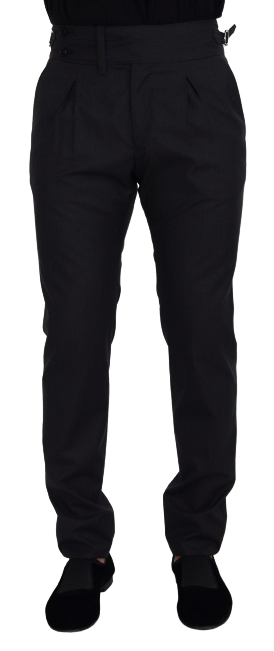 Dolce & Gabbana Dark Grey Solid Men Formal Pants