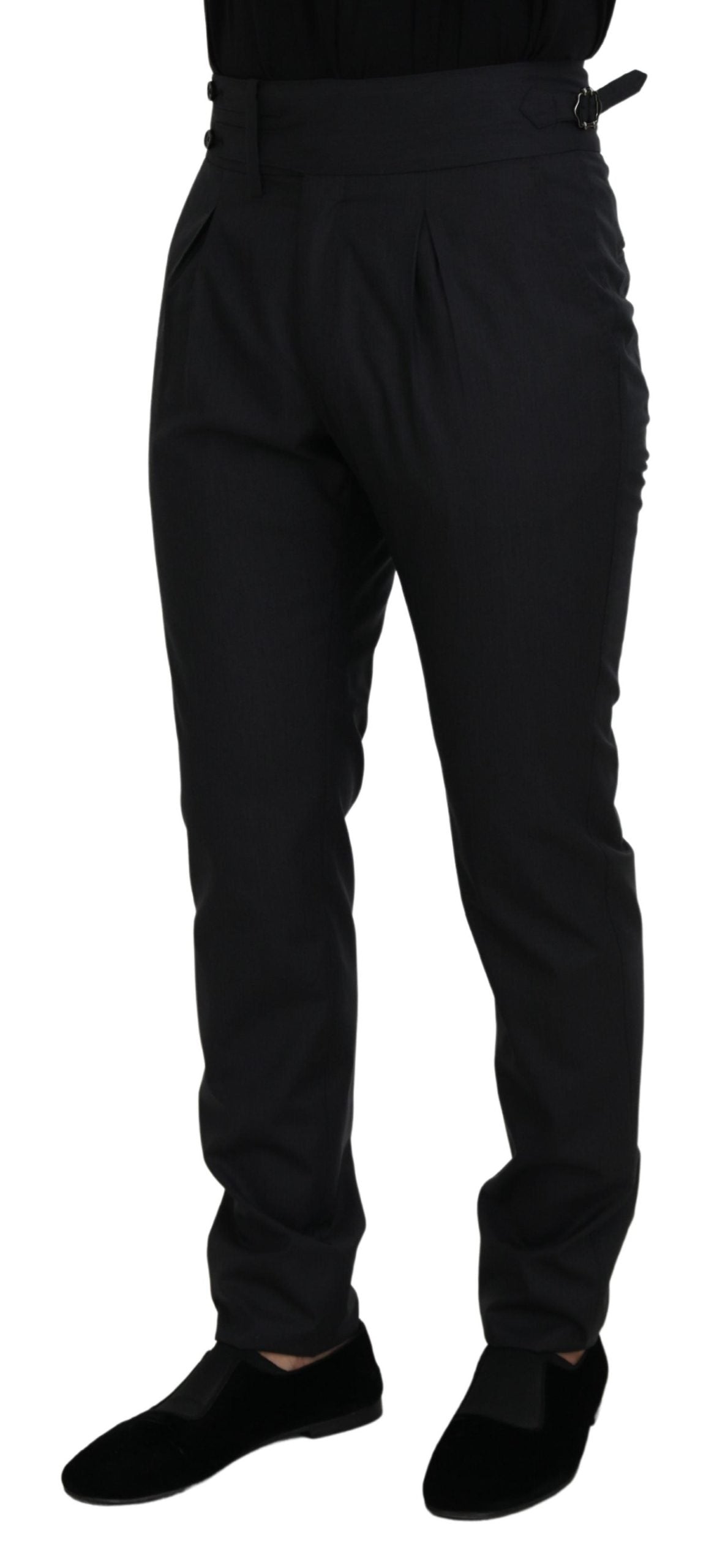 Dolce & Gabbana Dark Grey Solid Men Formal Pants