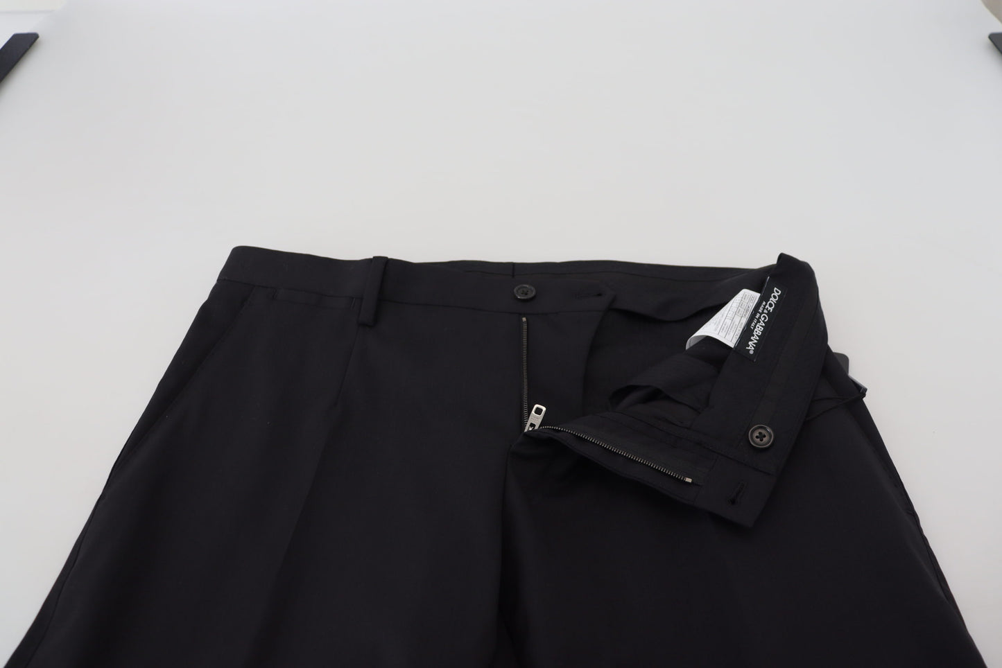 Dolce & Gabbana Black Wool Chino Formal Pants