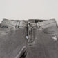 Dolce & Gabbana Grey Washed Cotton Skinny Denim Jeans