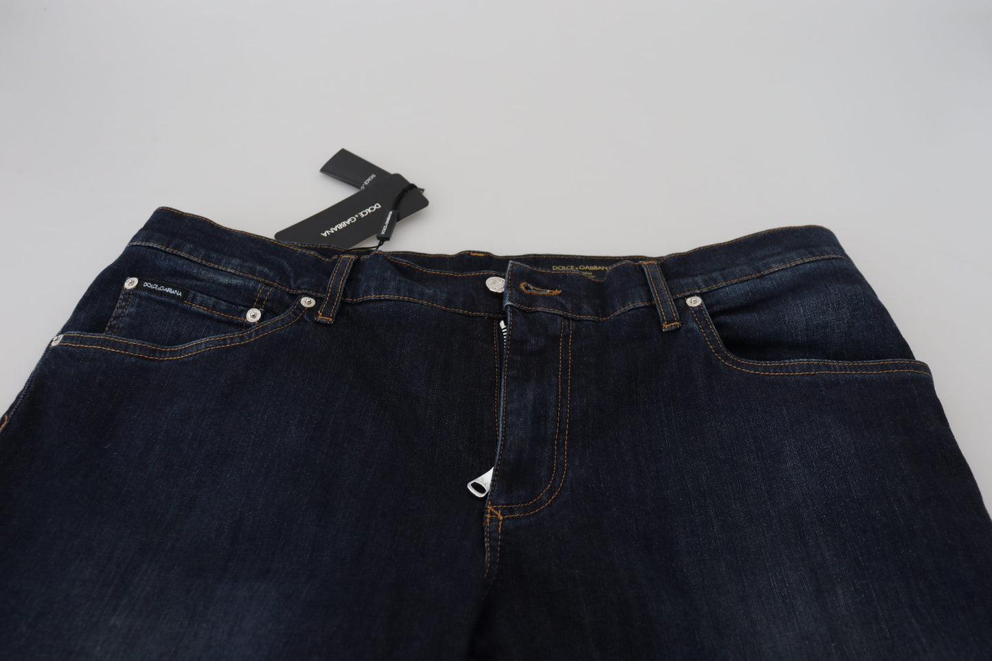 Dolce & Gabbana Blue Cotton Straight Fit Casual Denim Jeans