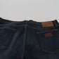 Dolce & Gabbana Blue Cotton Straight Fit Casual Denim Jeans