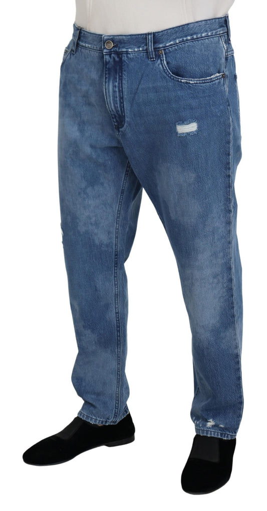 Dolce & Gabbana Blue Washed Cotton Casual Denim Jeans