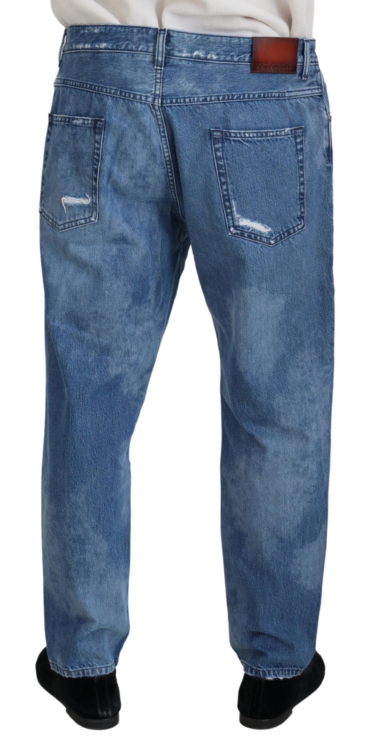 Dolce & Gabbana Blue Washed Cotton Casual Denim Jeans