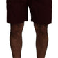 Dolce & Gabbana Maroon Cotton Bermuda Casual Shorts