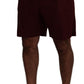 Dolce & Gabbana Maroon Cotton Bermuda Casual Shorts