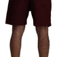 Dolce & Gabbana Maroon Cotton Bermuda Casual Shorts