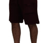 Dolce & Gabbana Maroon Bermuda Cargo Men Shorts