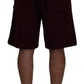 Dolce & Gabbana Maroon Bermuda Cargo Men Shorts