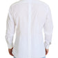 Dolce & Gabbana White Cotton Slim Fit Formal Dress GOLD Shirt