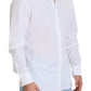 Dolce & Gabbana White Cotton Slim Fit Formal Dress GOLD Shirt