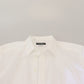 Dolce & Gabbana White Cotton Slim Fit Formal Dress GOLD Shirt