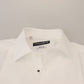 Dolce & Gabbana White Formal Cotton Tuxedo Dress GOLD Shirt