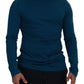 Dolce & Gabbana Blue Cotton Collared Slim Pullover Sweater