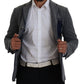 Dolce & Gabbana Gray Wool Roses Slim Fit Jacket Blazer