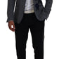 Dolce & Gabbana Gray Wool Roses Slim Fit Jacket Blazer