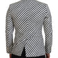 Dolce & Gabbana White Black Striped Slim Fit Jacket Blazer